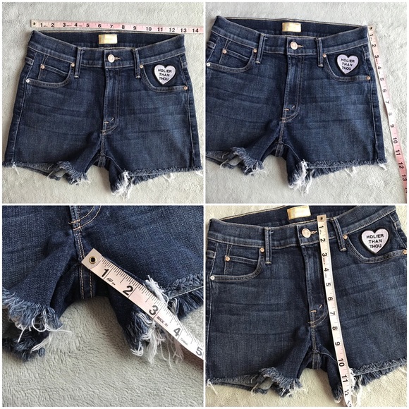 MOTHER The Charmer Fray Patch Shorts Girl Crush 24 - Picture 15 of 15